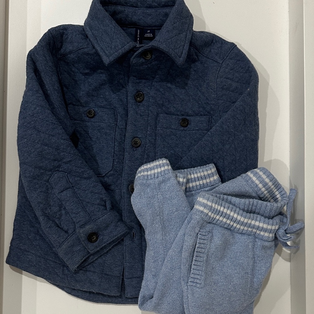 Janie and Jack Navy Quilted Jean Jacket